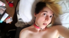 Shemale tranny enjoying solo masturbation