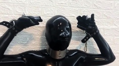 Fetish latex fucking in garage