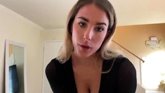 Beautiful teen babe in high heels masturbates cunt