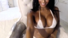 Horny busty blonde babe with big boobs