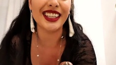 Cute curly brunette solo webcam masturbation