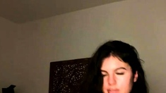 Big boob brunette masturbates on webcam