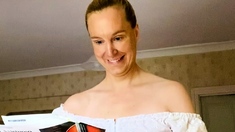 Cute amateur brunette naughty in solo jerking show on camera