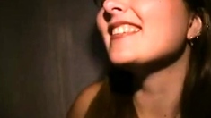 Girl's Glory Hole Blowjob - Amateur Couple's Adventure