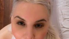 Amateur blonde ass fucked and facialized