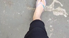 Czech amateur bangs outdoor pov