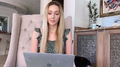 Close up with teen blonde sex doll rubbing her cunt