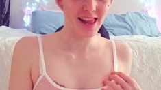 Small titted teen from EU masturbating