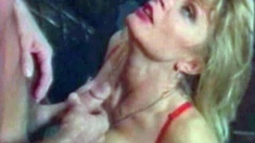 Blonde with Big Boobs Gives Blowjob to Her Dildo on Liv more