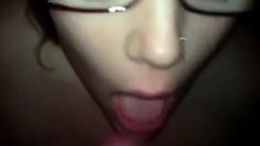 Brunette Amateur BlowJob with Facial Finish