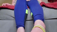 Beautiful blonde enjoys foot fetish