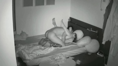 Small titted brunette teen fingering on the bed