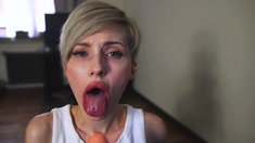 Sexy solo girl loving masturbation with toys