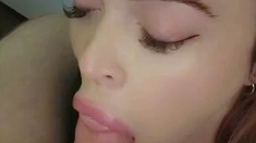 Babe giving pov blowjob