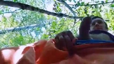 Bearded Daddy Sucks Outdoors