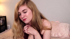 Petite amateur redheaded teen pisses and sucks cock