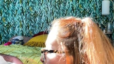 Busty redhead teen blowjob and cock ride