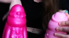 Stacked brunette goes solo toys and masturbation