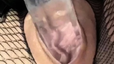 Cummy amateur pussy close up