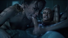 Police Raid Turns into Futa Threesome - Possessed Lesbian
