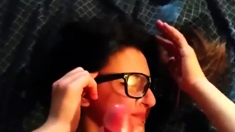 Cum on girl's glasses (napoletana)