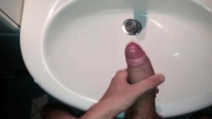 Big fat white cock cumshot