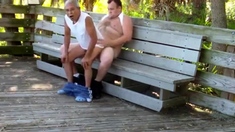 older gays have sex in public park