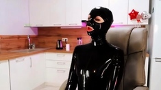 Nasty amateur latex leggins fetish