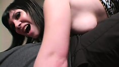 Busty babe with a mesmerizing ass Andi offers her boyfriend an awesome lap dance