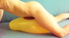 Yellow Balloon Humping Cum