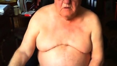 Grandpa Stroke On Webcam