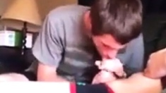 Bro Filming His Roommate Get Sucked by Young Guy
