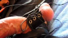 Huge hands free cum shot in catsuit (electro stimulation)