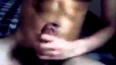 Asian Boy Big Cock Wanking At Night (1'52'')