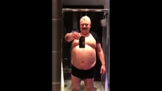 Daddy shows the goods